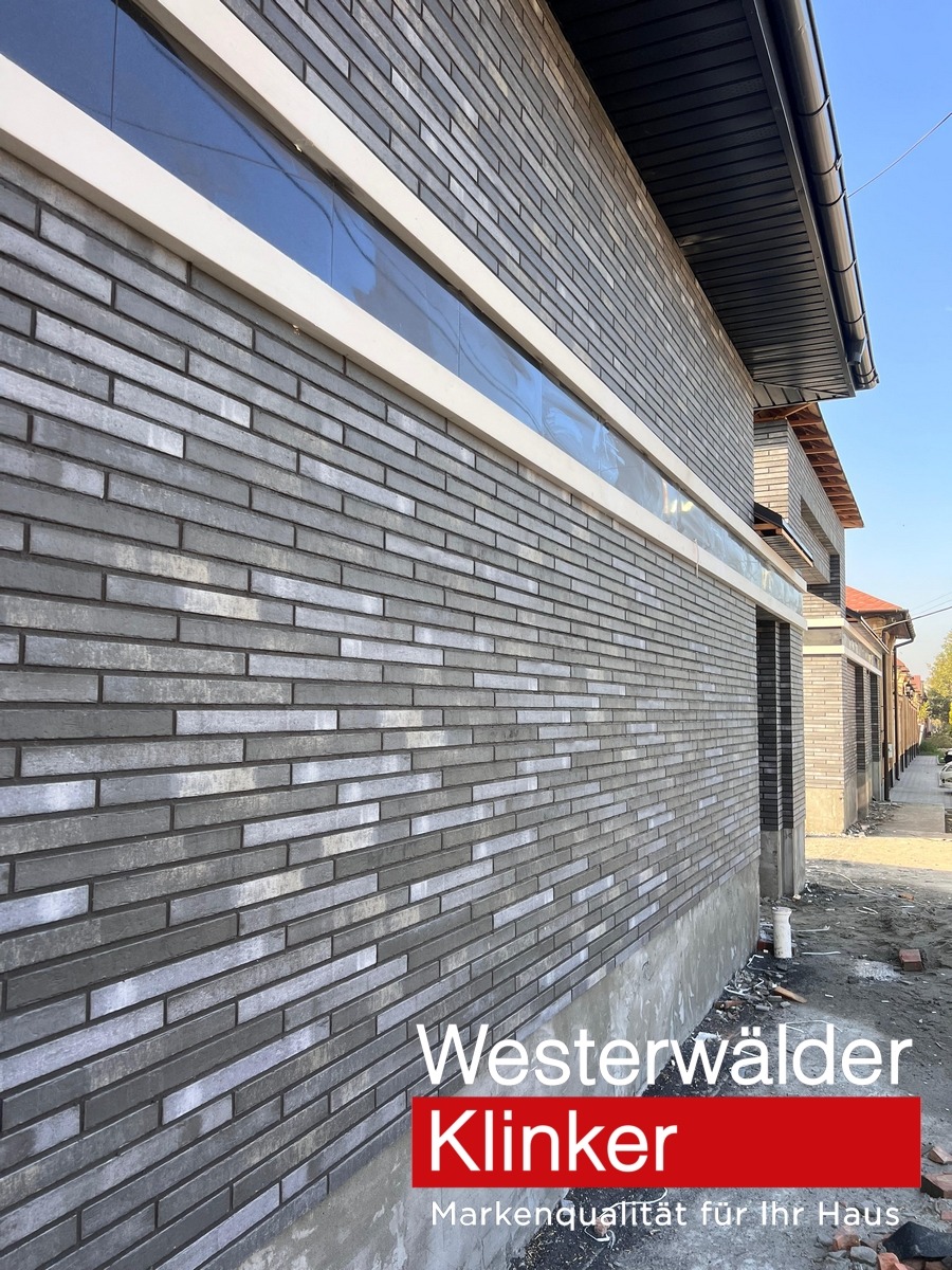 Клинкерная фасадная плитка WK124 LONG DUNKELGRAU 468x40x10